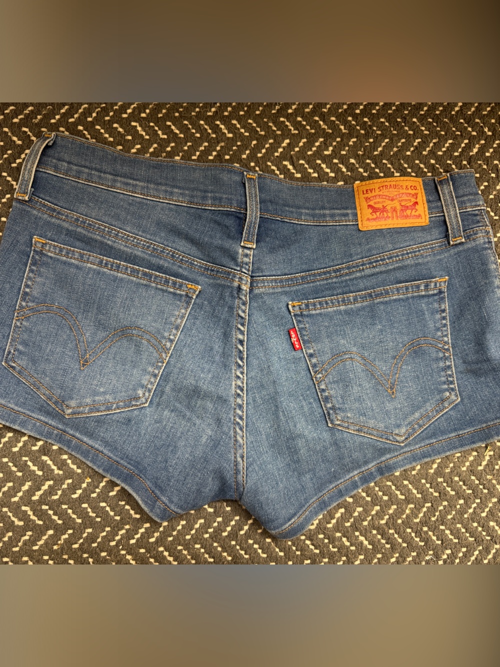 Levi's Medium Blue High-Waist Denim Shorts